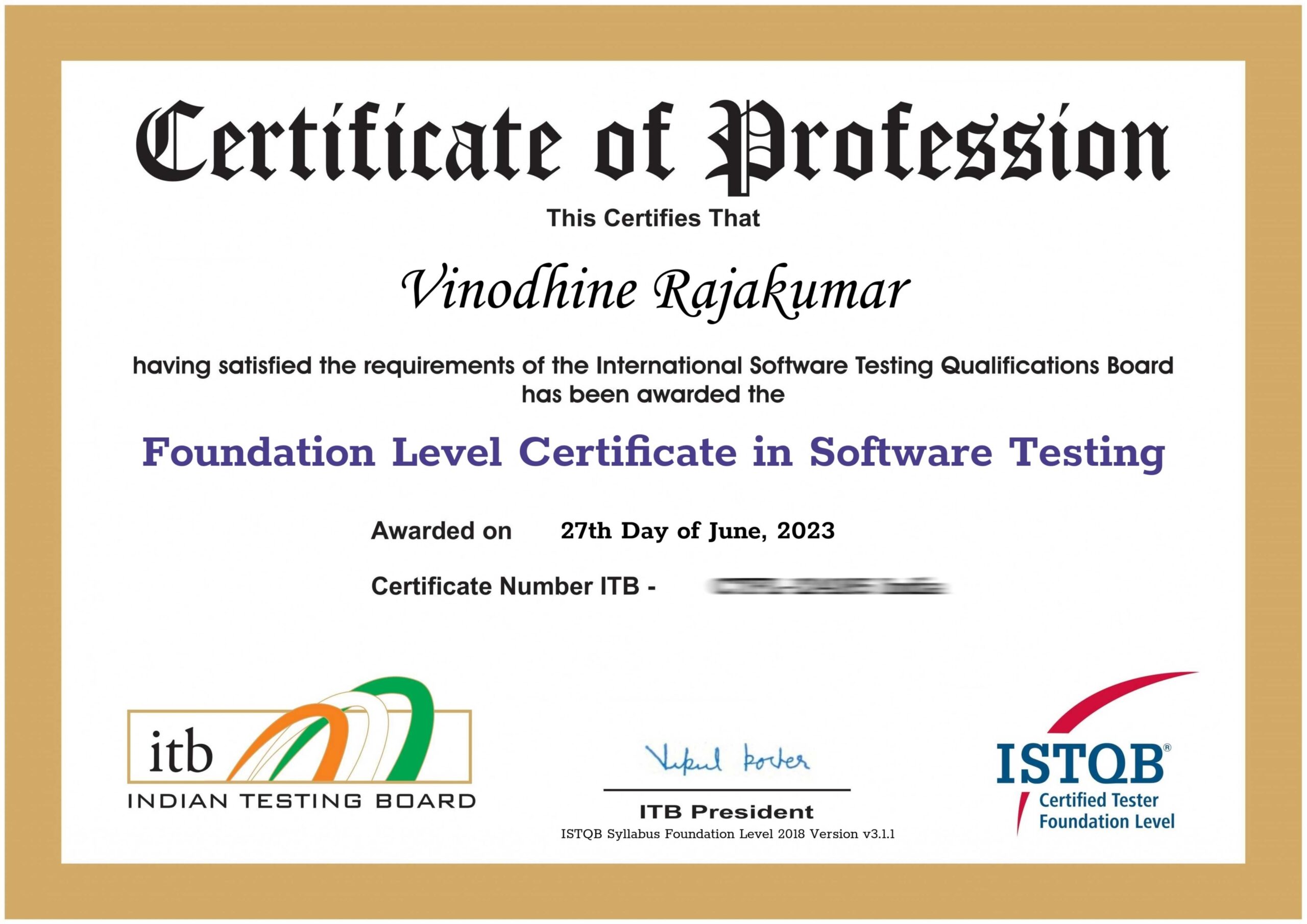 Employee-Achievements_Level Certificate in Software Testing