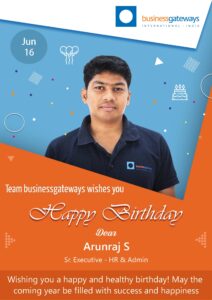 ARUNRAJ S Birthday Wish