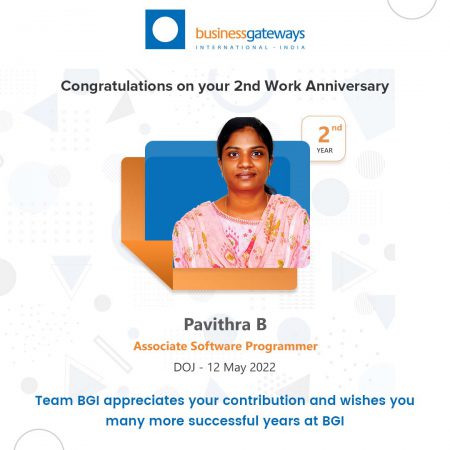 PAVITHRA Work Anniversary