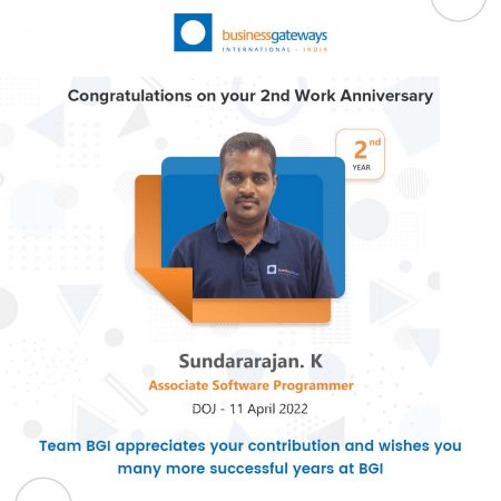 Sundarajan.K_Work Anniversary